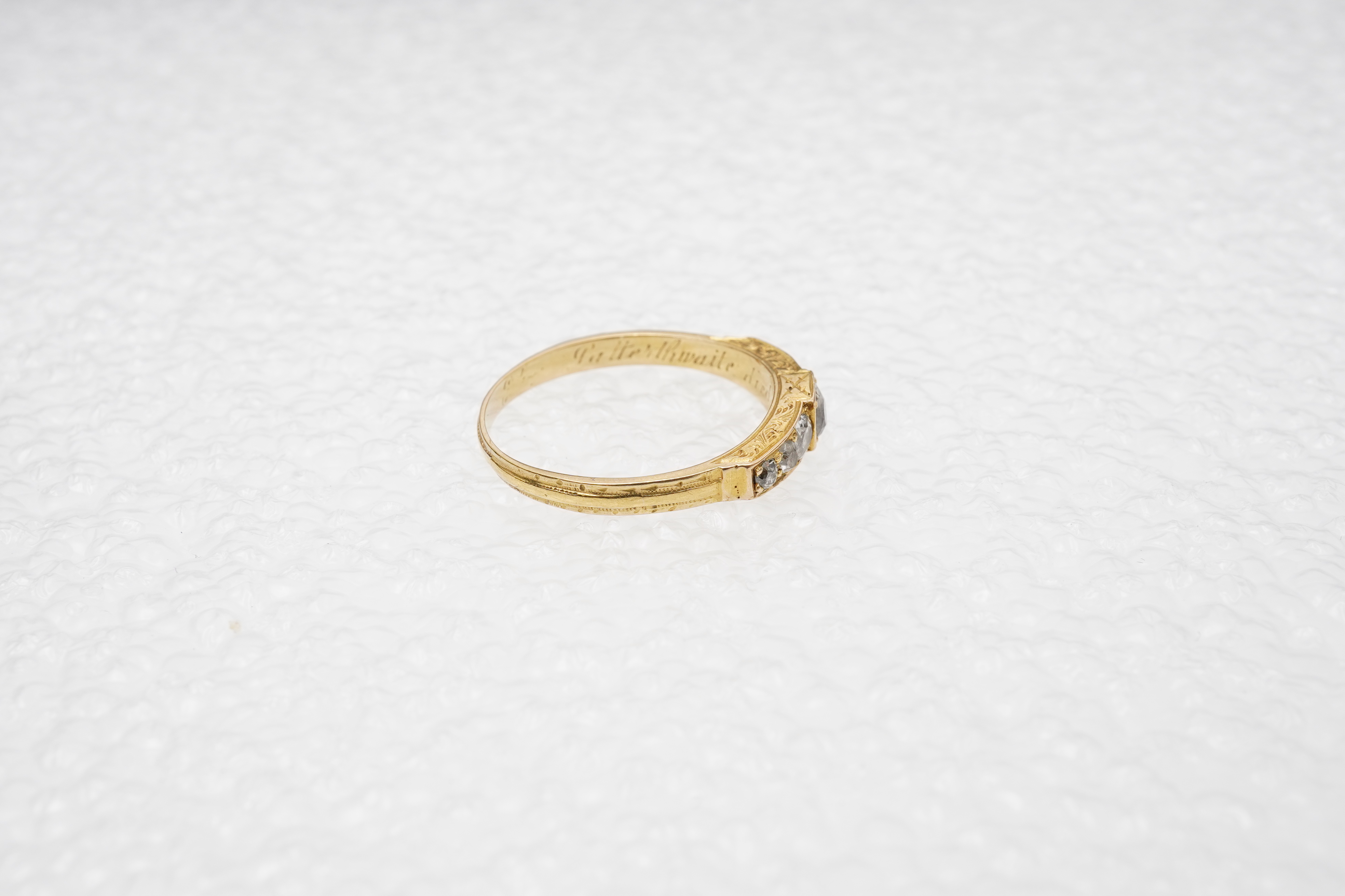 A Victorian diamond mourning ring, circa 1879